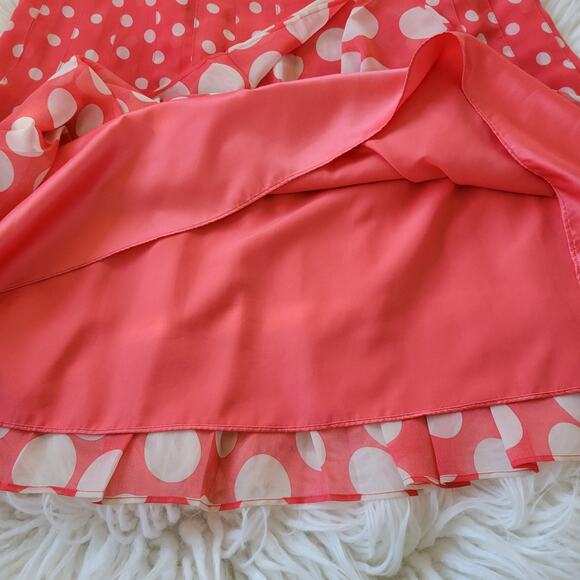 Boden Pretty Pleat Skirt Polka Dot Coral White WG485 Pleated Lined Women 8 - Picture 8 of 10